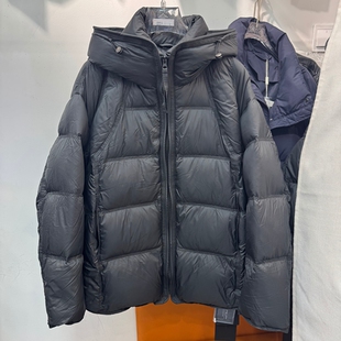 美人访6688休闲时尚中长款连帽羽绒服女2025冬保暖宽松白鸭绒外套