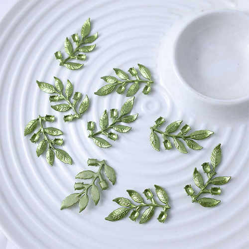 合金手工diy饰品材料绿色植物