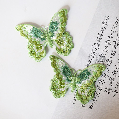 刺绣立体蝴蝶手工diy布贴