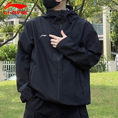 李宁男户外运动登山防泼水冲锋衣