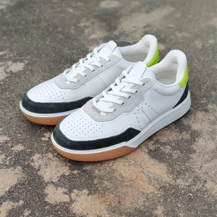 小白鞋 ECCO爱步男士 复古拼色增高休闲板鞋 新款 街头539814 25秋季