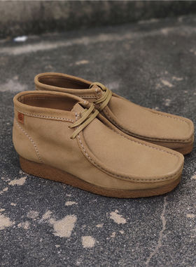 Clarks其乐春季袋鼠鞋wallabee男鞋翻毛复古中帮高帮Shacre Boot