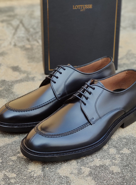 西班牙LOTTUSSE乐途仕男鞋黑色婚鞋商务正装皮鞋德比鞋 L6711