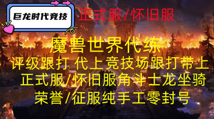魔兽世界正式服怀旧服TBC手工荣誉练级pvp评级竞技场跟打代练代打