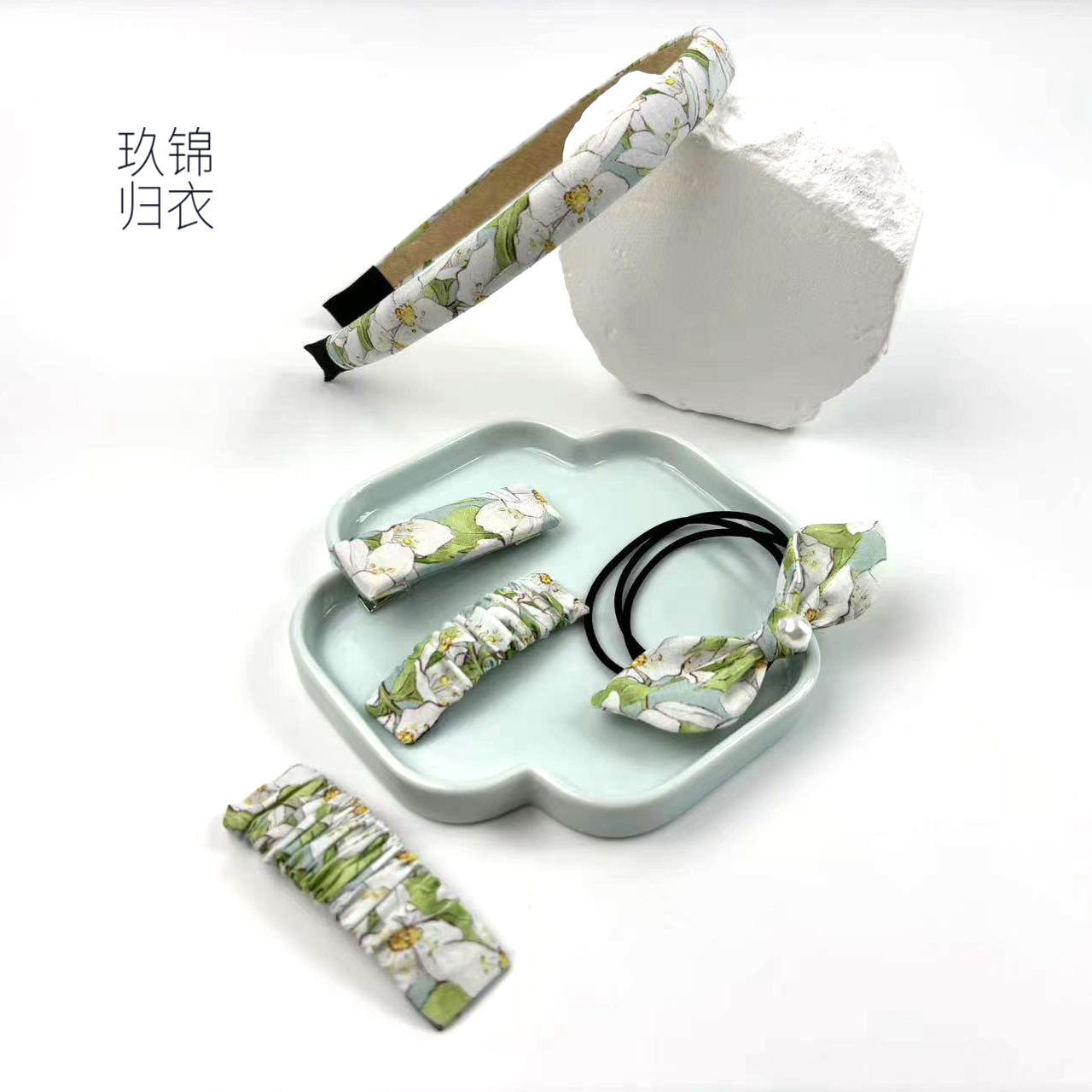 玖锦归衣原创设计手工布艺发箍头饰森系田园风小清新碎花文艺0019