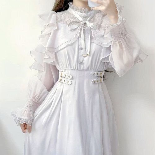 日系rojita甜美蝴蝶结长袖