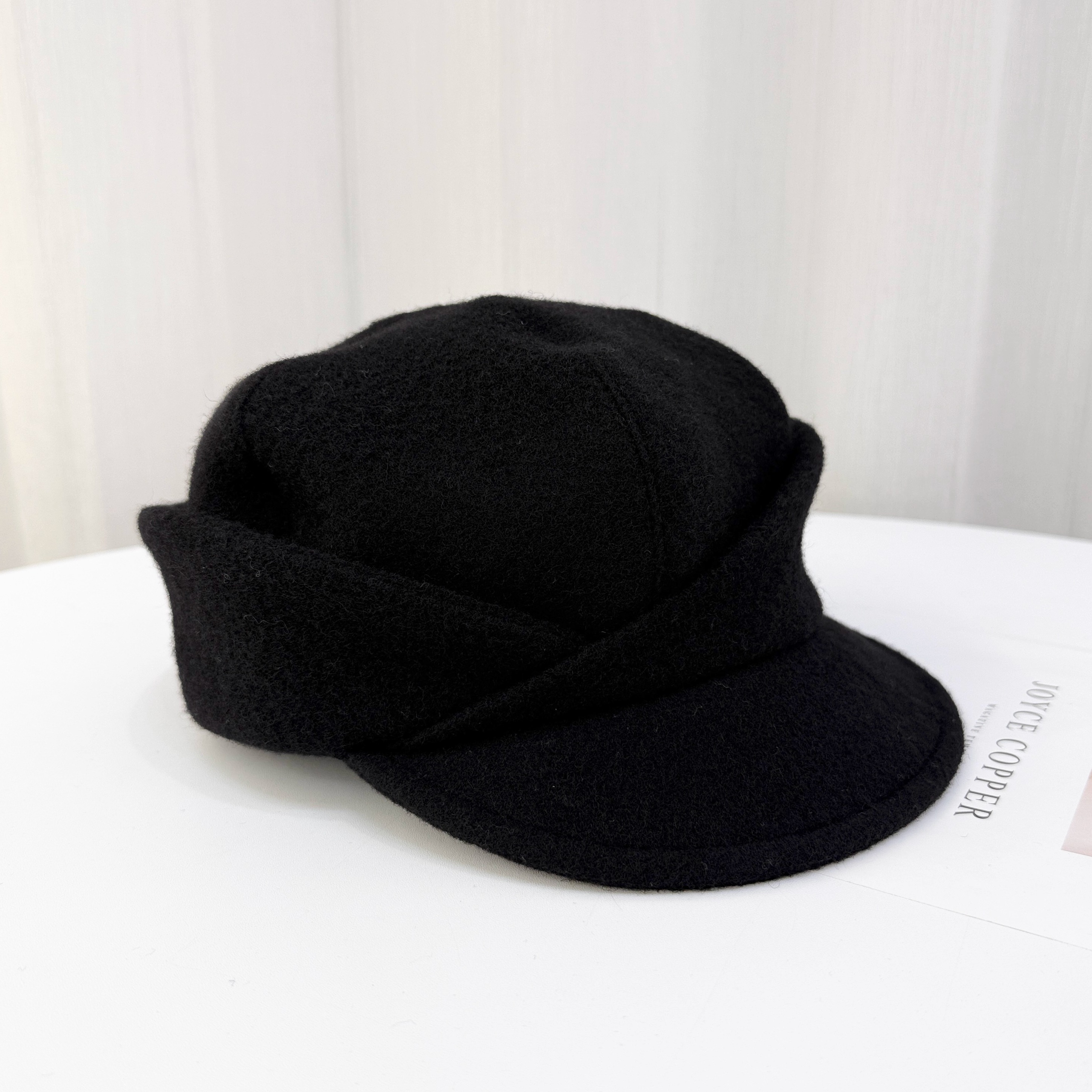 张婧仪同款日系羊毛呢报童帽显脸小秋冬保暖鸭舌帽大头围帽子女士