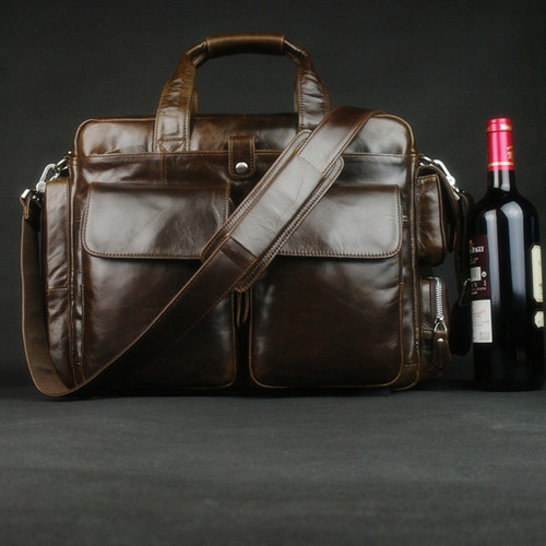 手工真牛皮出差公文包