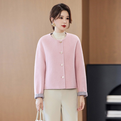 双面羊绒大衣女短款高级感外套