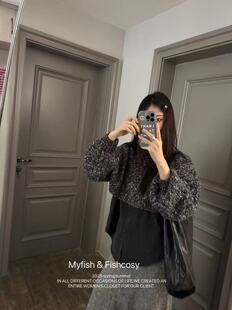 不退换 短款 韩国现货 背心 杂色毛衣两件套 翻领衬衫 特价