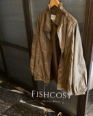 咖色棉内衬风衣外套