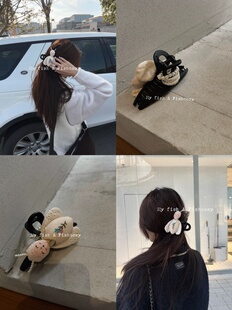 可爱睡眠蜜蜂娃娃&手工串珠两面发抓 fish韩国新品 抓夹 童趣