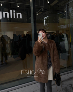 独家定制2025新色紫貂环保皮草外套