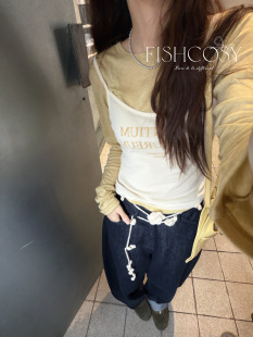 天丝羊毛 字母网纱小吊带两件套