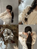 冬季 Myfish 韩国设计师新品 恋歌 手工珠球缠绕羊毛料杂色大肠发圈