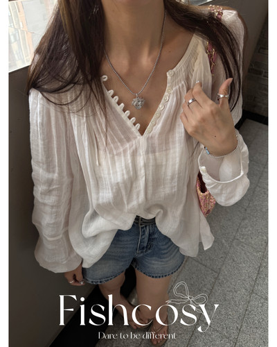 韩国新品！银灰色圆珠 手工编织水晶花朵项链 夏威夷人鱼