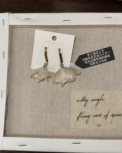 手工烧花工艺立体花朵耳饰 韩国2025设计师新品