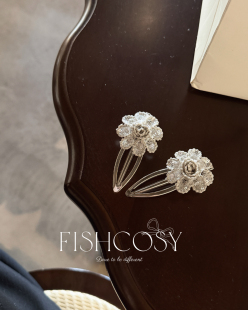 新品 亮线花朵 韩国春季 刘海边夹发卡鸭嘴夹 夏威夷人鱼 手工制