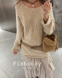 纱线肌理不规则针织毛衣