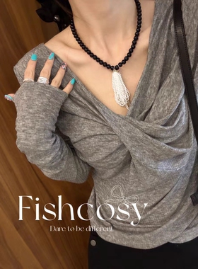 韩国新品！手工流苏串珠项链  夏季韩国2025新品 夏威夷人鱼