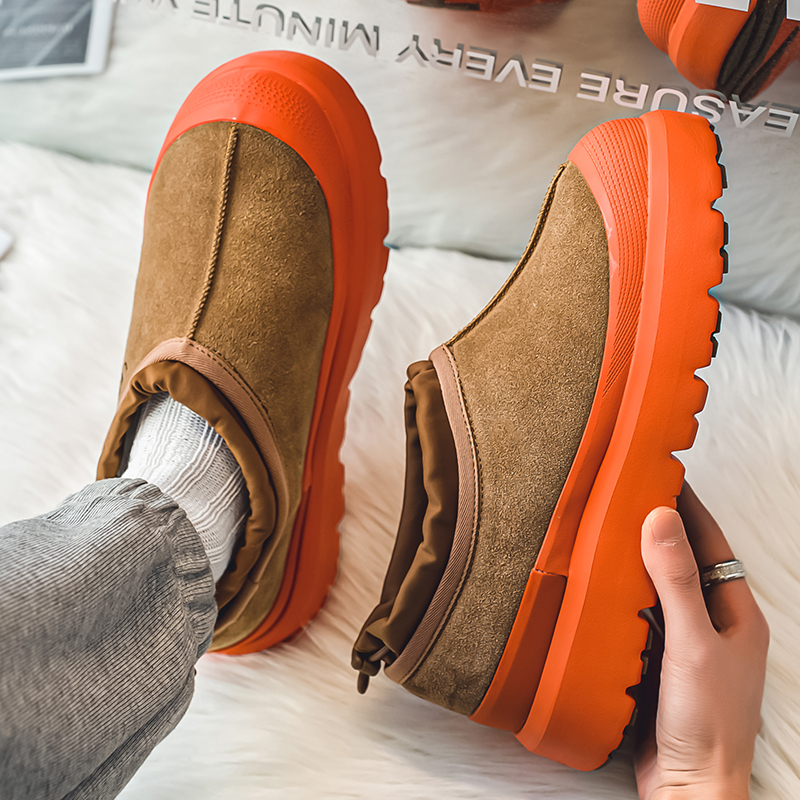 【香港&轻奢】雪地靴男潮牌塔新款皮毛一体保暖冬季加绒加厚低帮