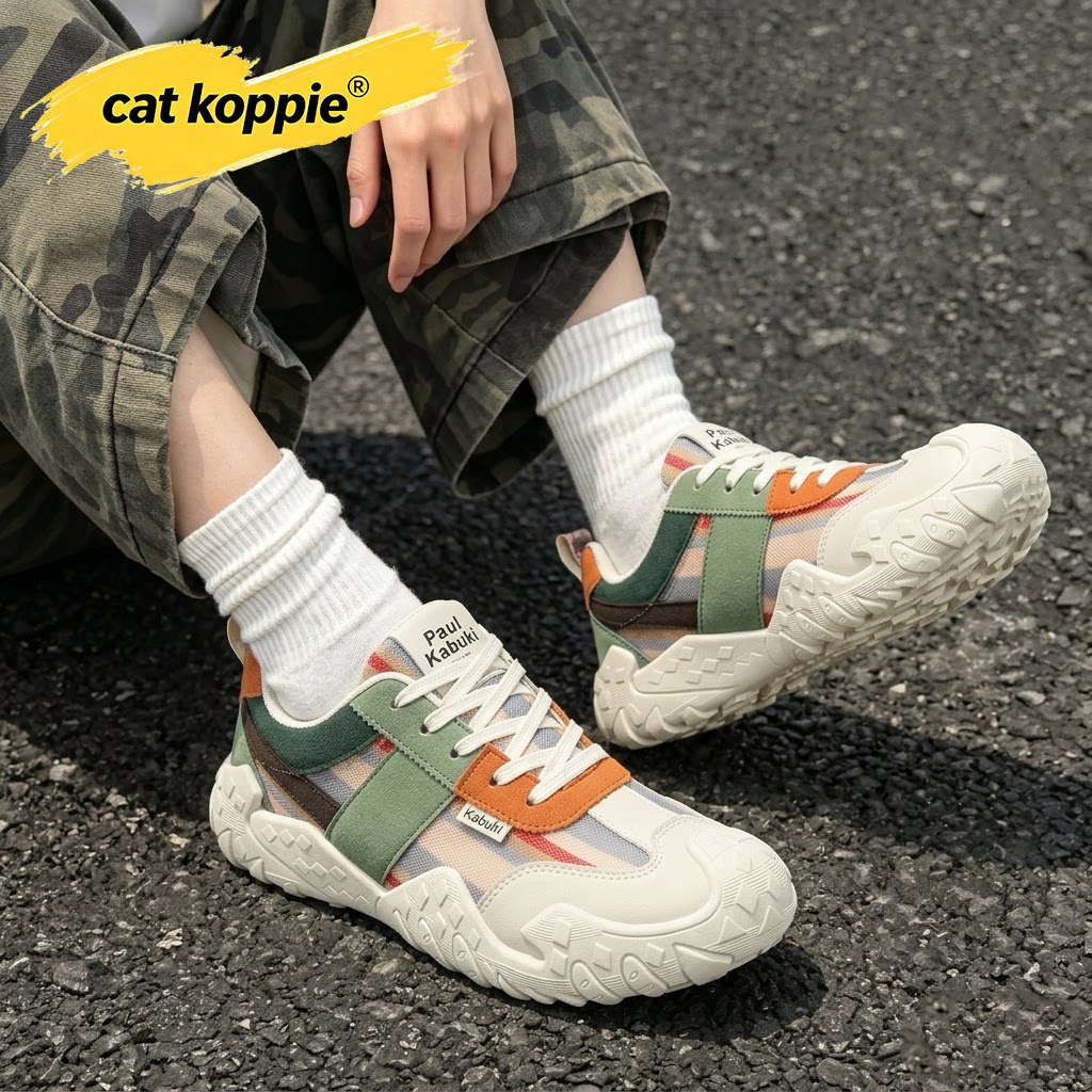 Cat Koppie男鞋2026秋季新款轻便软底防滑耐磨厚底运动阿甘潮鞋