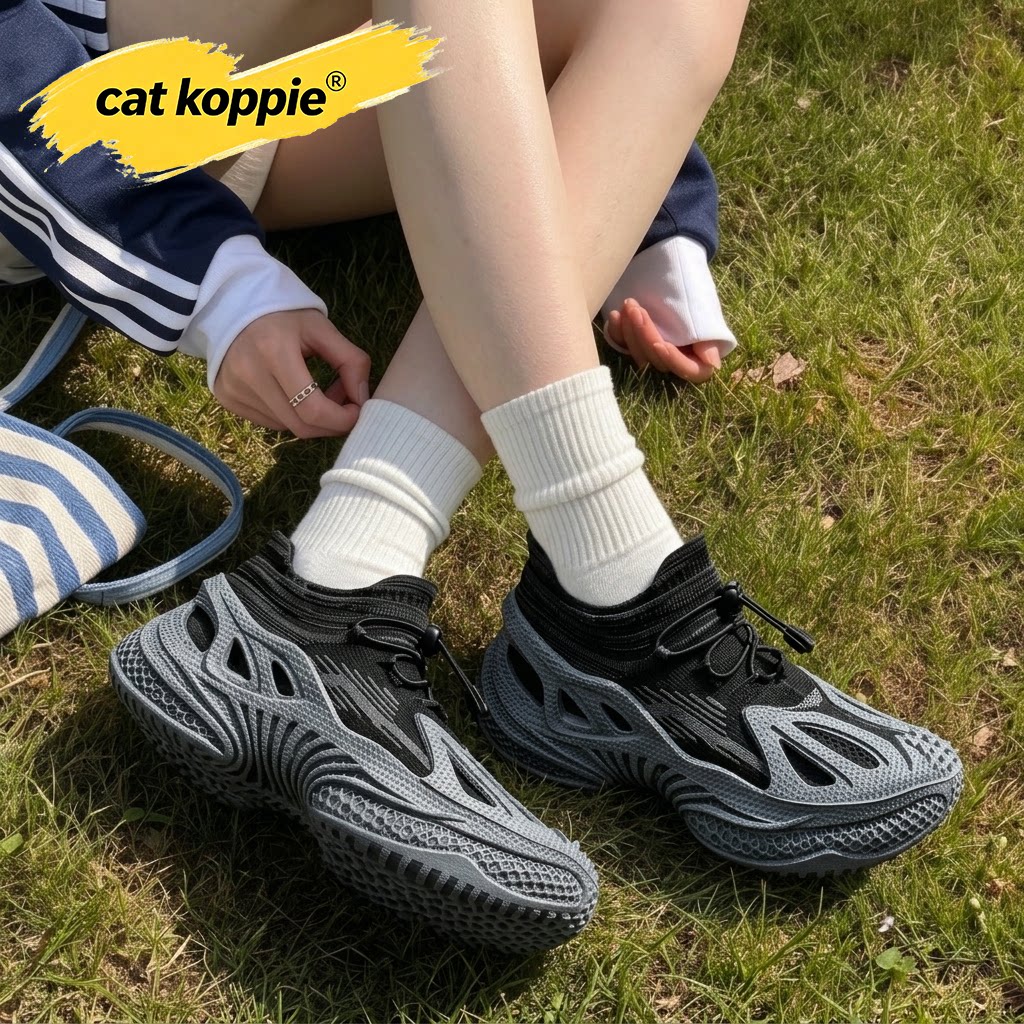 Cat Koppie男鞋秋季透气网面老爹鞋厚底增高百搭跑步运动休闲潮鞋