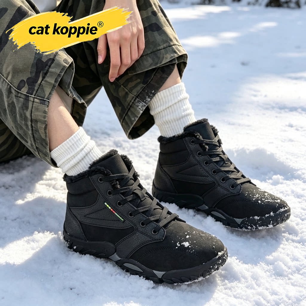 Cat Koppie2026年冬季防滑轮胎底高帮棉鞋男款户外不冻脚工装靴