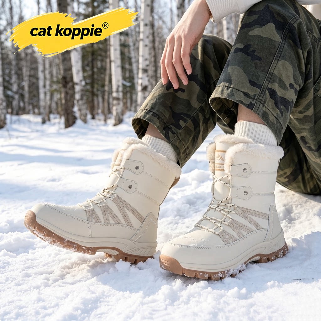 Cat Koppie高帮雪地靴女滑雪鞋哈尔滨抗寒棉鞋加绒保暖户外冬靴