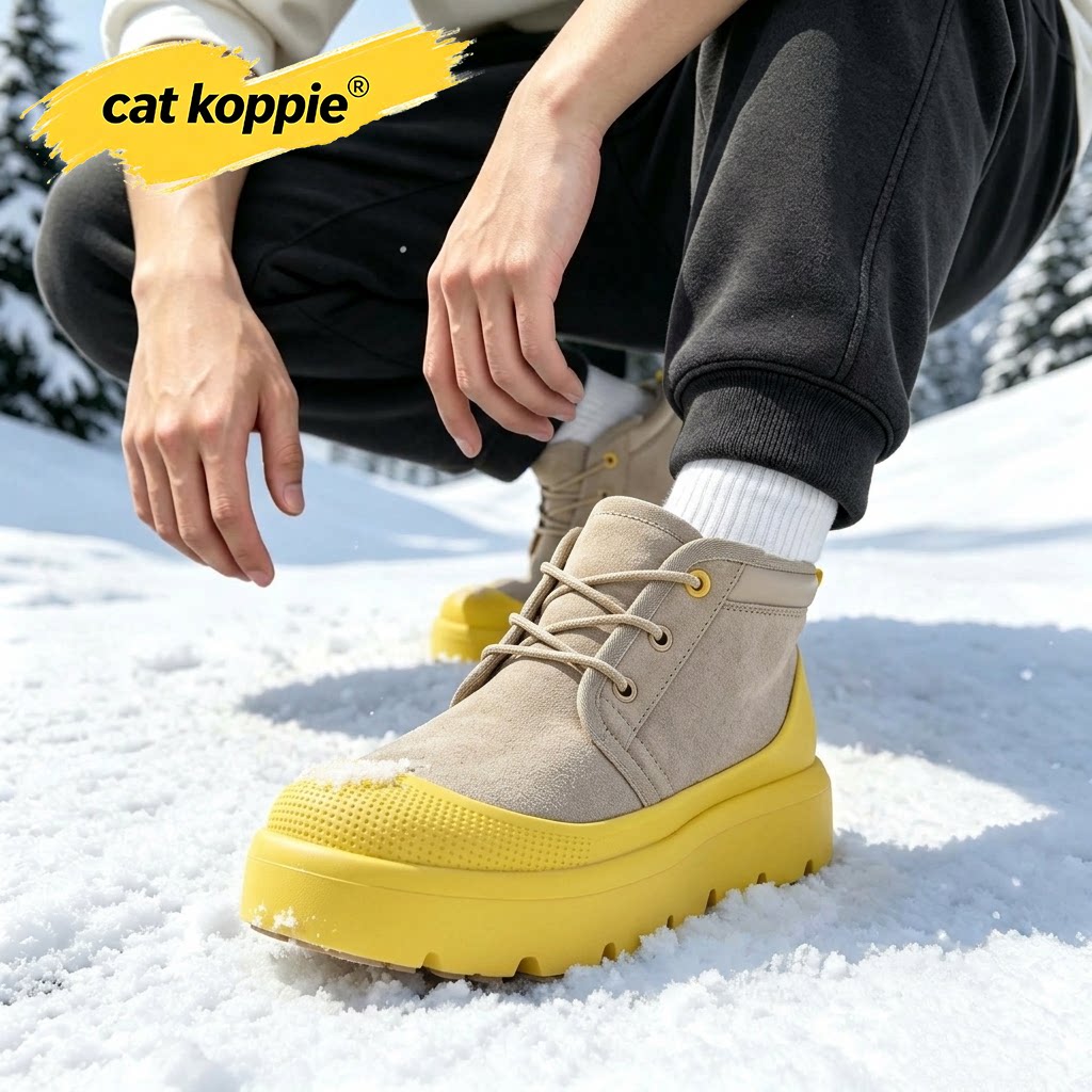 Cat Koppie雪地靴男女冬季2026新款保暖加绒加厚休闲百搭低帮棉鞋