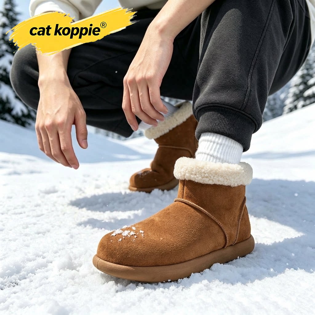 Cat Koppie2026新款冬季加绒保暖雪地靴女款外穿短靴厚底大头棉鞋