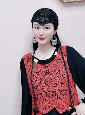女士马甲无袖冰丝线镂空透气百搭