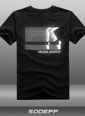 【迈克尔杰克逊】月球漫步Moonwalker标志短袖T恤衫全棉夏装圆领