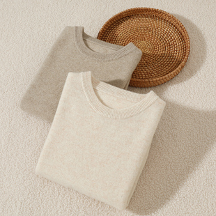 秋冬新款100%羊毛衫儿童低圆领男童薄款毛衣女童针织羊绒衫中大童