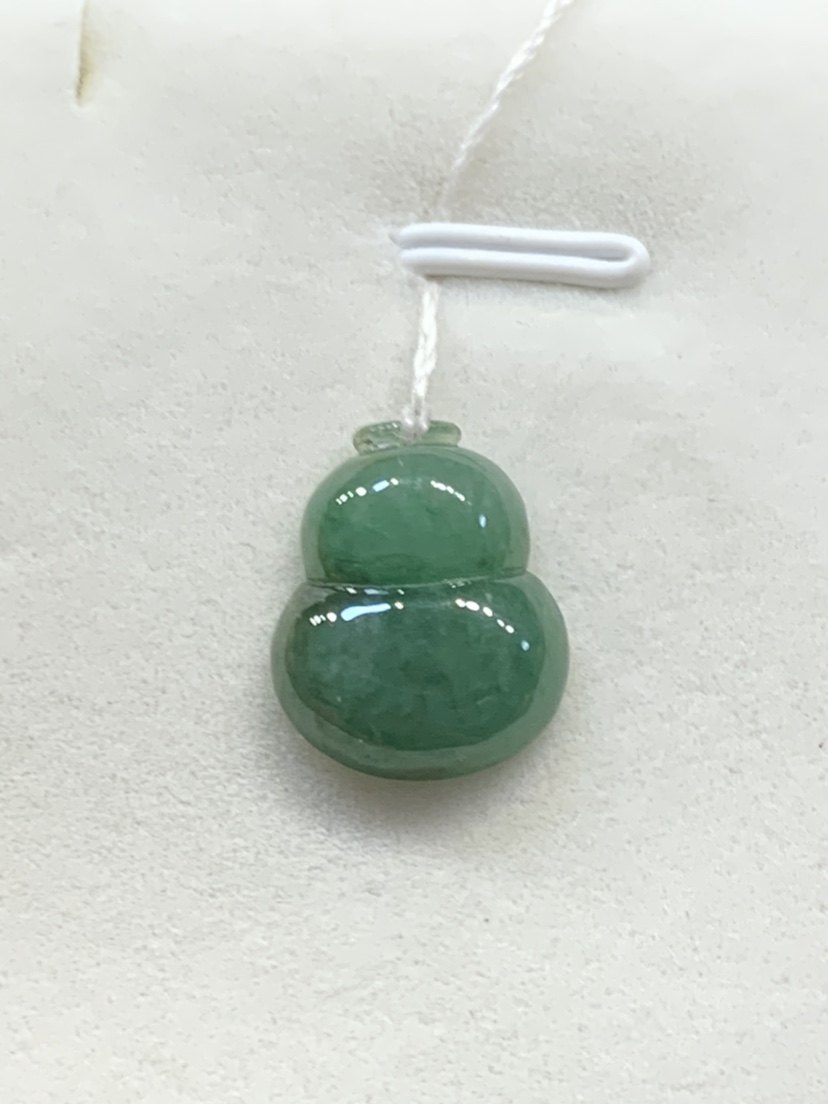天然糯冰种满绿翡翠玉葫芦吊坠 A货翡翠 女款小葫芦玉坠 女士挂坠