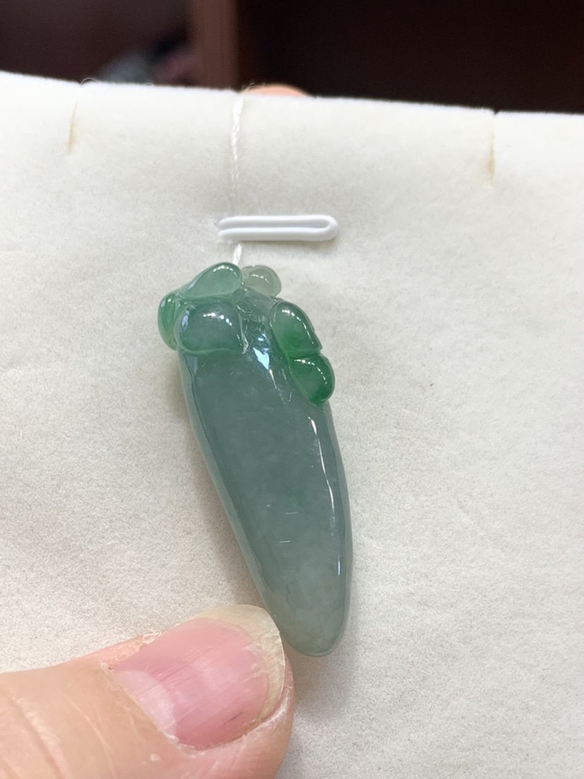 天然A货翡翠玉福瓜吊坠 冰种阳绿福瓜挂坠 福鼠玉佩 女款玉坠