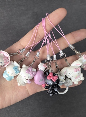 日本sanrio三丽鸥helloKitty散货天使恶魔奶油钥匙扣包包挂件摆件