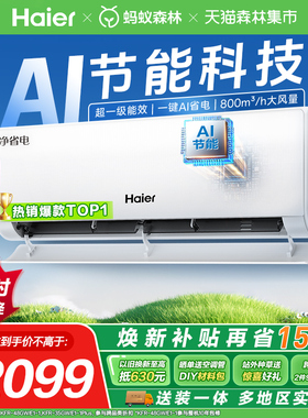 [纯铜管]海尔净省电plus小红花空调新一级1.5匹变频冷暖挂机35E1