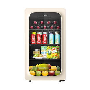 海尔小红花套系92升元气冰吧小型冷藏保鲜家用茶叶饮料柜冰箱