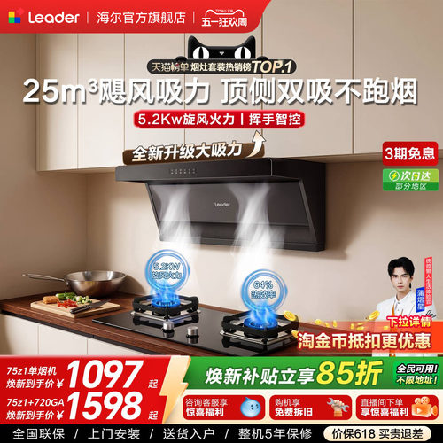 统帅顶侧双吸油烟机燃气灶一套