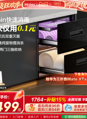 [15min快速消毒]海尔115L消毒柜家用小型嵌入式碗筷烘干一体EB071