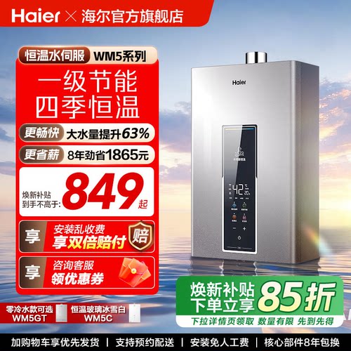 海尔燃气热水器恒温节能16升WM5