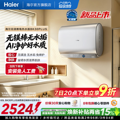 海尔60升无镁棒双胆BK30plus