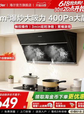海尔出品统帅吸油烟机IC196侧吸家用厨房大吸力吸油机官方正品