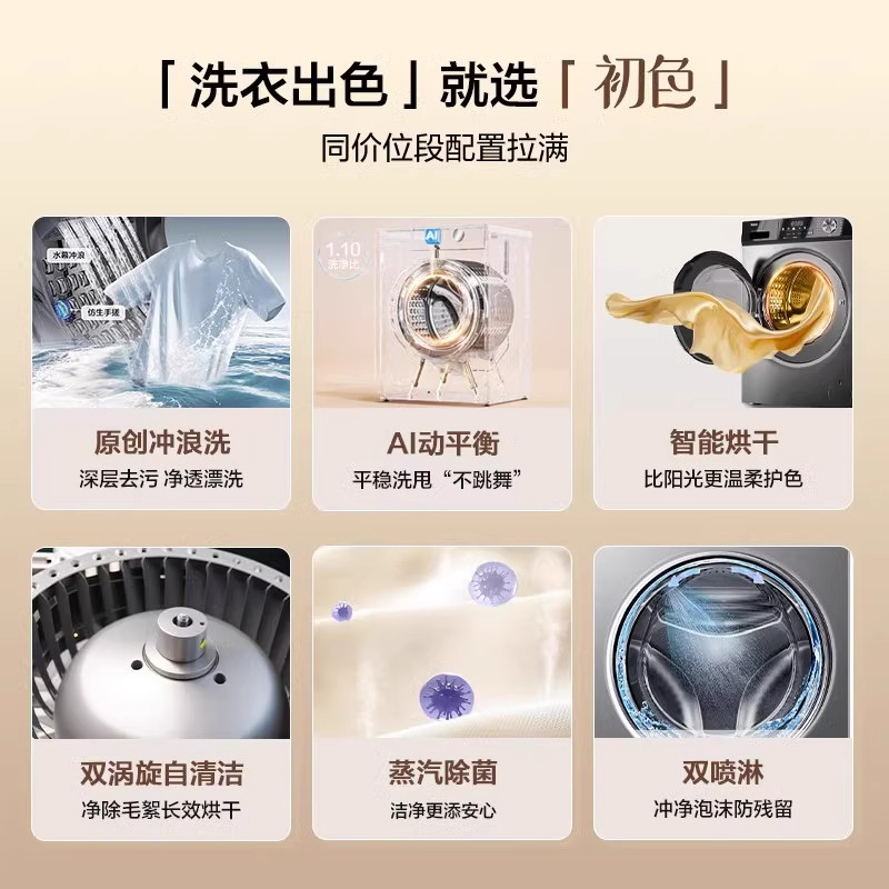[换新补贴]海尔滚筒洗衣机家用全自动超薄10kg大容量洗烘MAX29