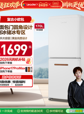 政府补贴海尔出品统帅170L双开两门复古家用小冰箱超薄小欧包官方