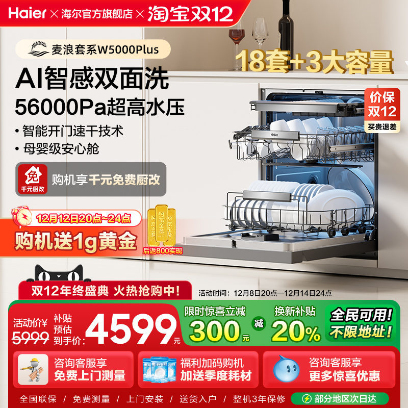海尔18套双面洗洗碗机W5000Plus