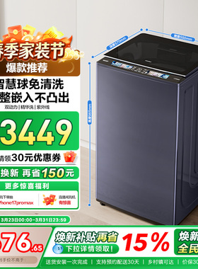 [云溪]海尔精华洗10kg双动力免清洗全自动家用波轮洗衣机689
