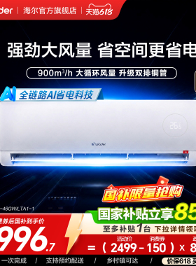 统帅空调2匹双排纯铜管神机一级能效挂机海尔出品超省电Air46LTA1