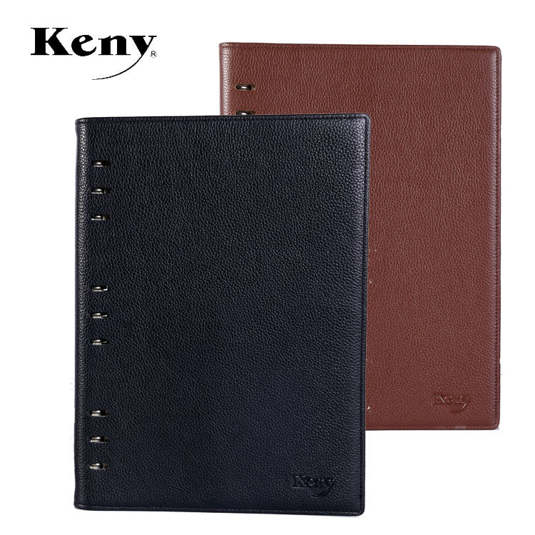 B5正品笔记本文具活页真皮荔枝纹 本牛皮本 商务本 keny 真皮本